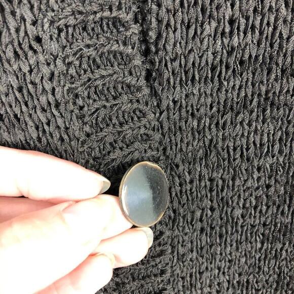 BCBGMaxazria Crochet Knit Brown Long Cardigan Large Scalloped Hem - Picture 10 of 16